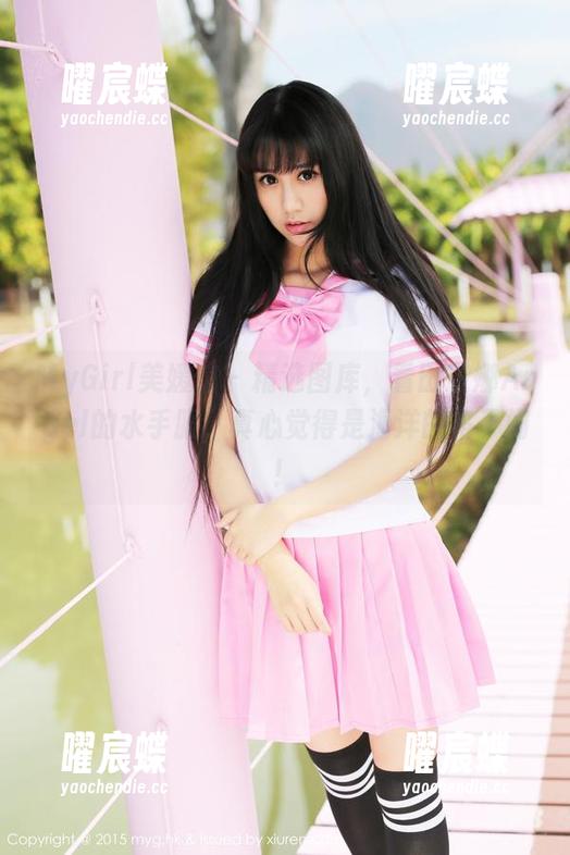 MyGirl美媛馆 - 精选图库，看田芯娜Angel的水手服，真心觉得是海洋的格子间！